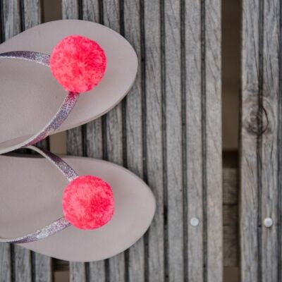 Set di 2 clip per pom pom grandi - rosa