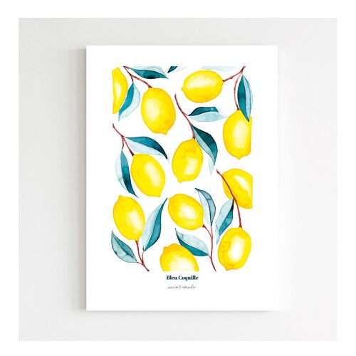 Papeterie Affiche Déco - 14,8 x 21 cm - Les Citrons