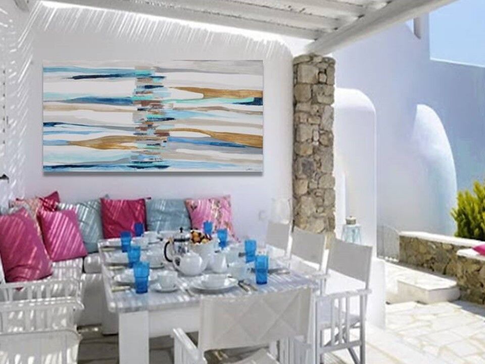 Dipinto a mano blu di Bali