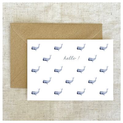 Stationery Postcard A6 - Whales