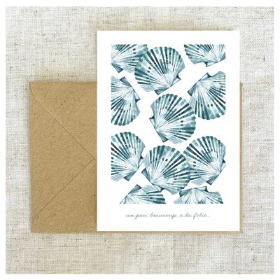 Stationery Postcard A6 - Shells in pattern