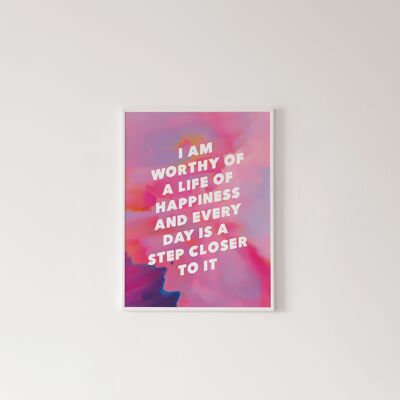 I am Worthy Affirmation Print - A6 [10,5 x 14,8 cm]