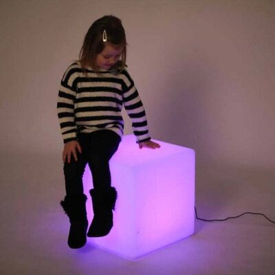 Colour changing mood Cube stool 30cm