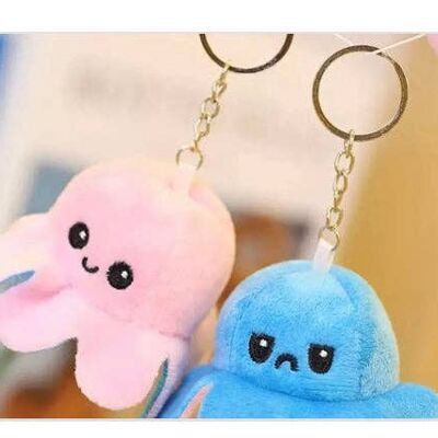 Octopus Plush Keychain Red > Blue