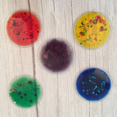 Sensory Jelly Shapes Glitter & Colourful Liquid, Squidgy Jelly (1 Piece)