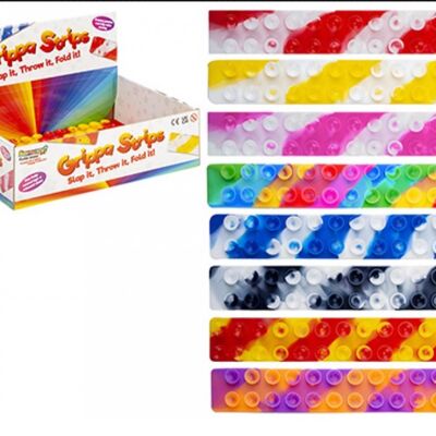 STICKI POP GRIP STRIP 
26CM X 4CM 8 ASSORTED