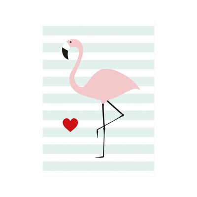Postkarte Hoch "Flamingo"