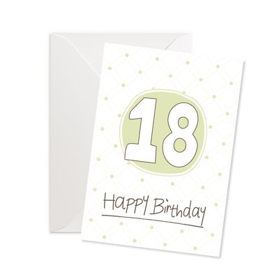 Doppelkarte Hoch "Happy Birthday 18"