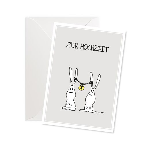 Doppelkarte Hase "Zur Hochzeit", hoch