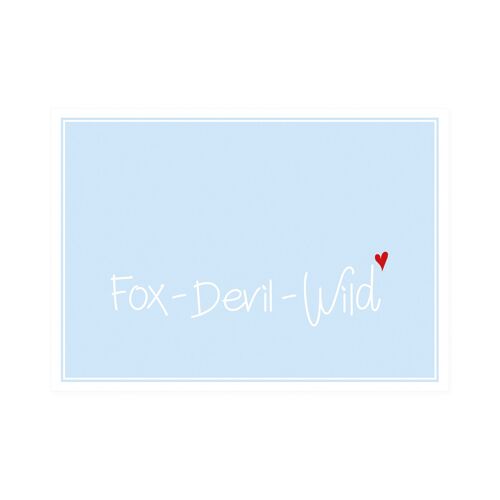 Postkarte Quer "Fox-Devil-Wild"
