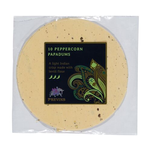 Peppercorn Poppadums, 100g