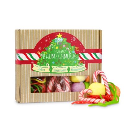 Set regalo di Natale con decorazioni commestibili per albero di caramelle