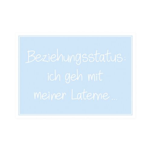 Postkarte Quer "Beziehungsstatus : ich geh mit meiner Laterne"