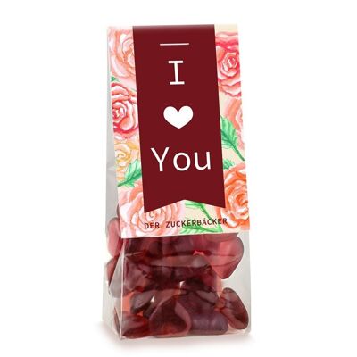 Candy bag I Love You fruit gum hearts vegan