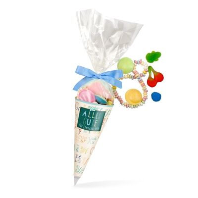 Candy Cone School Enrollment Blu Mix di caramelle colorate