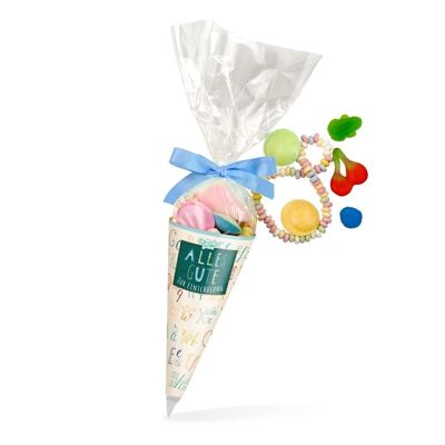 Candy Cone School Enrollment Blue Colorful candy mix