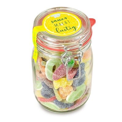 Midi Glass Sour Makes Fun Sour Candy Mixture