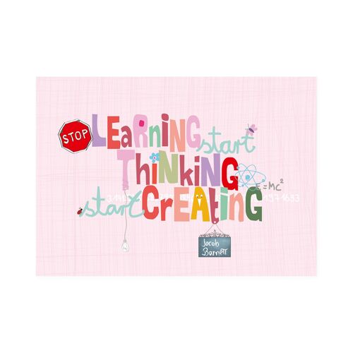 Postkarte Quer "Stop Learning Start Thinking..."
