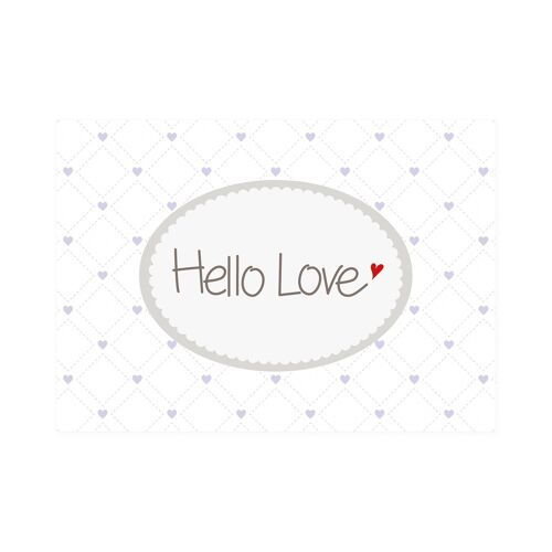 Postkarte Quer "Hello Love"