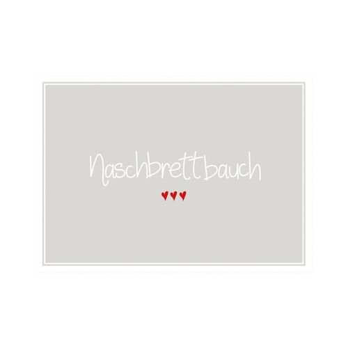 Postkarte Quer "Naschbrettbauch"