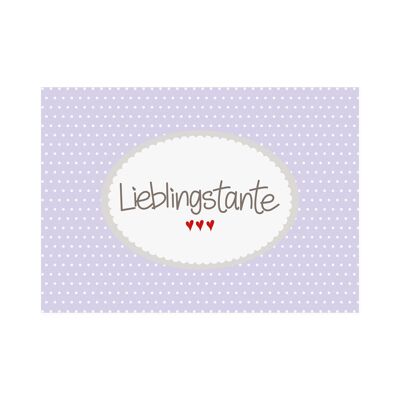 Postkarte Quer "Lieblingstante"