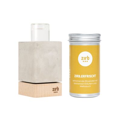 Zirb.Mini | Ventilateur d'ambiance + 1 huile essentielle (30 ml) | Pin suisse.Rafraîchi