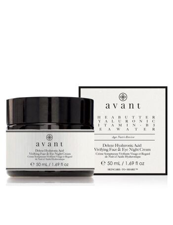 Crème de nuit vivifiante pour le visage et les yeux à l'acide hyaluronique de luxe 1