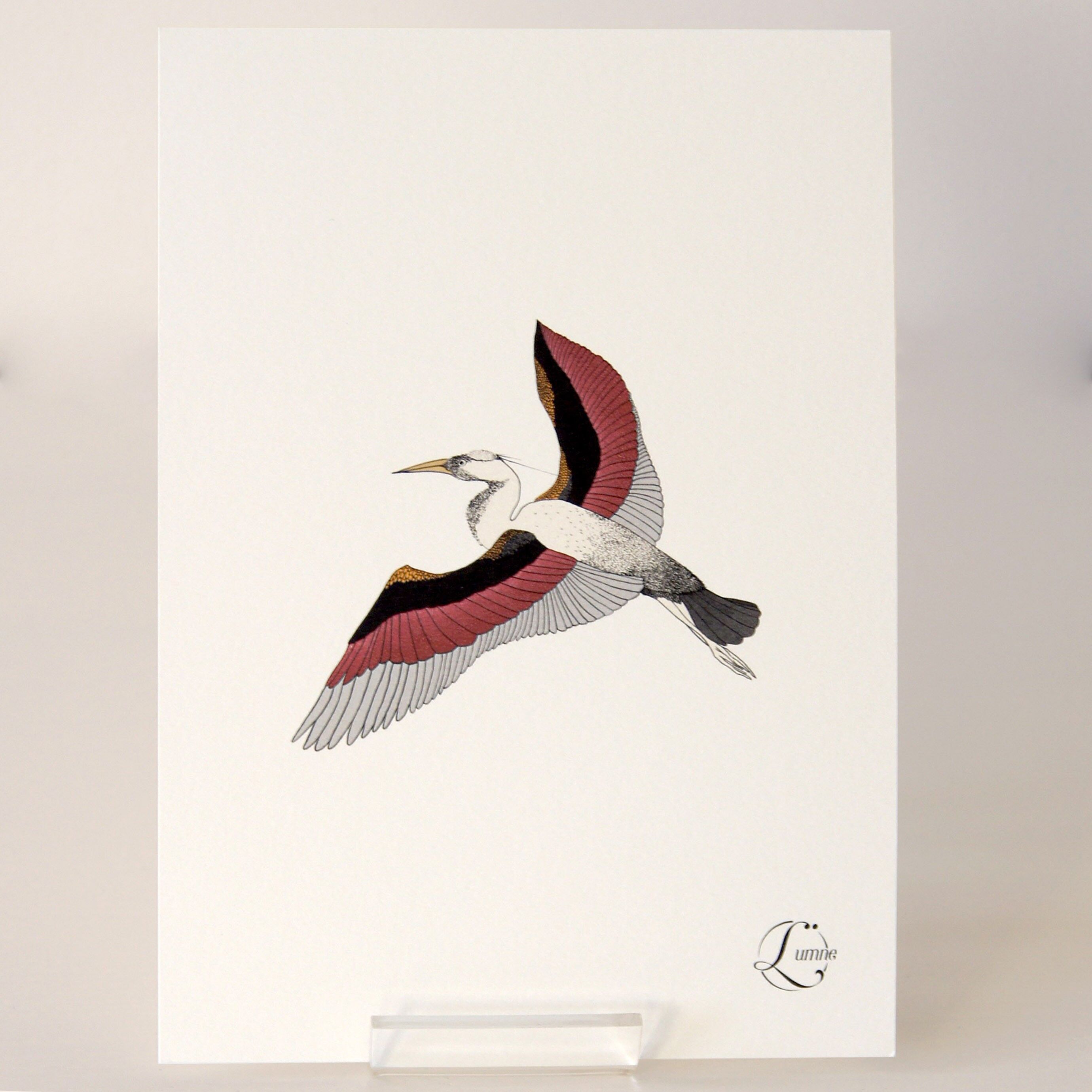 Heron - A5 card 14.8x21cm -