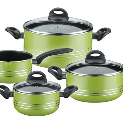 Set de casseroles Milano Color 7 pièces vert