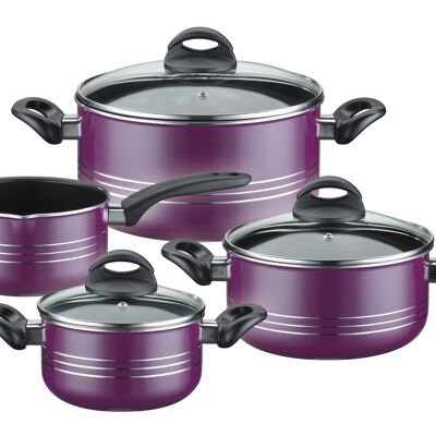 Saucepan set Milano Color 7 pieces purple