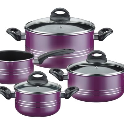 Set de casseroles Milano Color 7 pièces violet