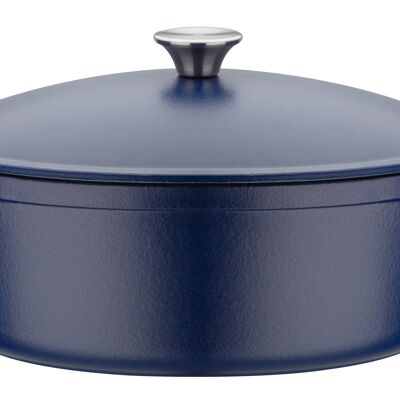 Cocotte ovale avec couvercle Blue Magic 33x26cm