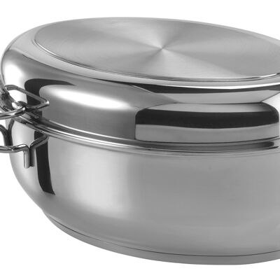 Oval stainless steel roaster 38cm 3 in 1