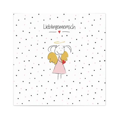 Serviette Motiv "Schutzengel Lieblingsmensch" rosa