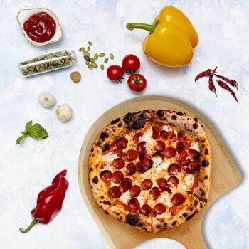 Ensemble pierre à pizza et pagaie par Silk Route Spice Company - Pierre à pizza de haute qualité avec pagaie en bambou antiadhésive 6
