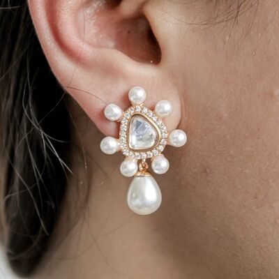 Astral Pearl Earrings Champagne