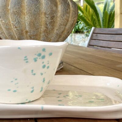 COLLIOURE SALTED AQUA RECTANGULAR TRAY