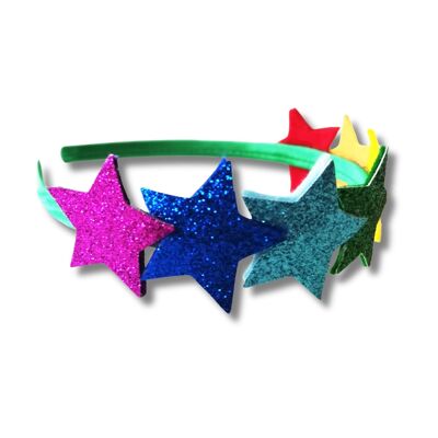 Diadema con estrella arcoíris para niños