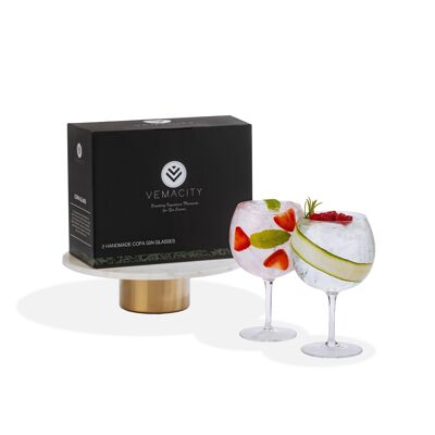 Verres à Copa Gin en cristal faits à la main dans une belle boîte cadeau