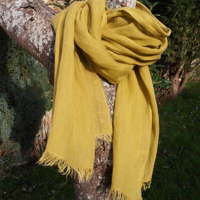 Linen scarf Mustard yellow