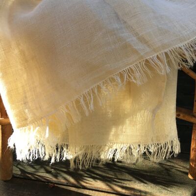 Straw Yellow Linen Scarf