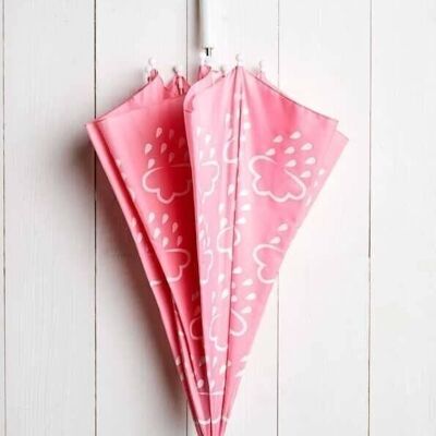 Paraguas para niños pequeños que revela los colores en rosa pastel