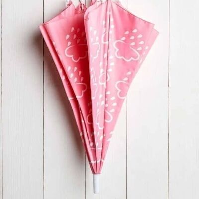Paraguas para niños pequeños que revela los colores en rosa pastel