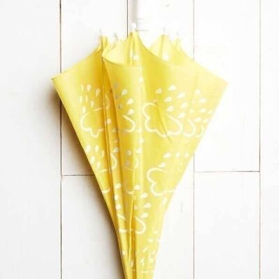 Farbenoffener Regenschirm für kleine Kinder in Gelb