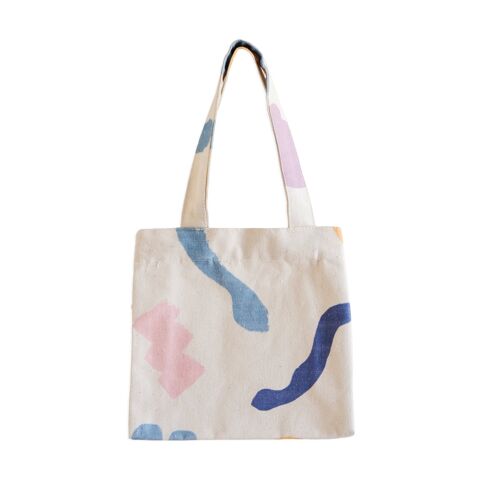 Eco-Friendly Tote Bag: 100% Raw Recycled Cotton with Unique Patterns | Purple