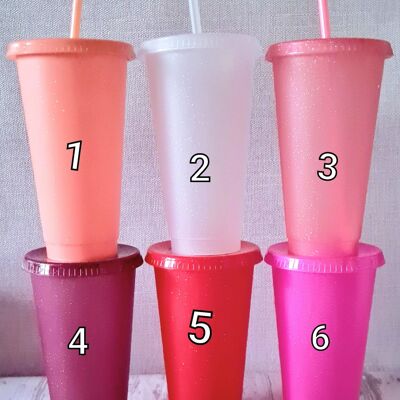 24 oz Glitter cold cups, LARGE VARIETY OF COLOURS -PRE-ORDER