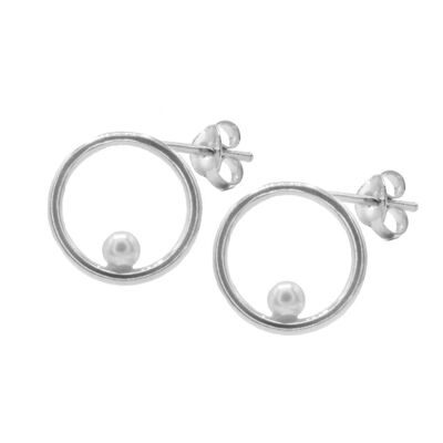 Ear studs Circle 925 silver