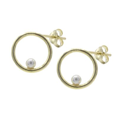 Ear studs Circle 925 silver gold plated