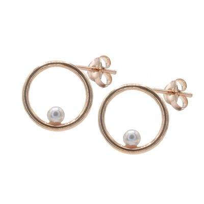 Ear studs Circle 925 silver rose gold plated