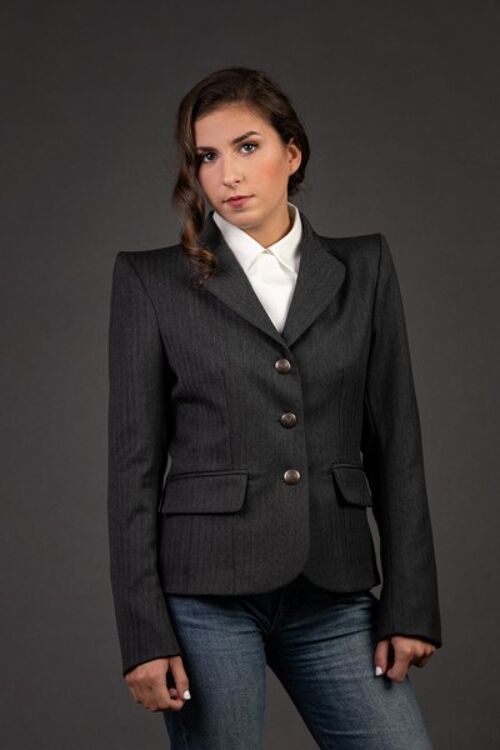 Chaqueta concha gris espiga